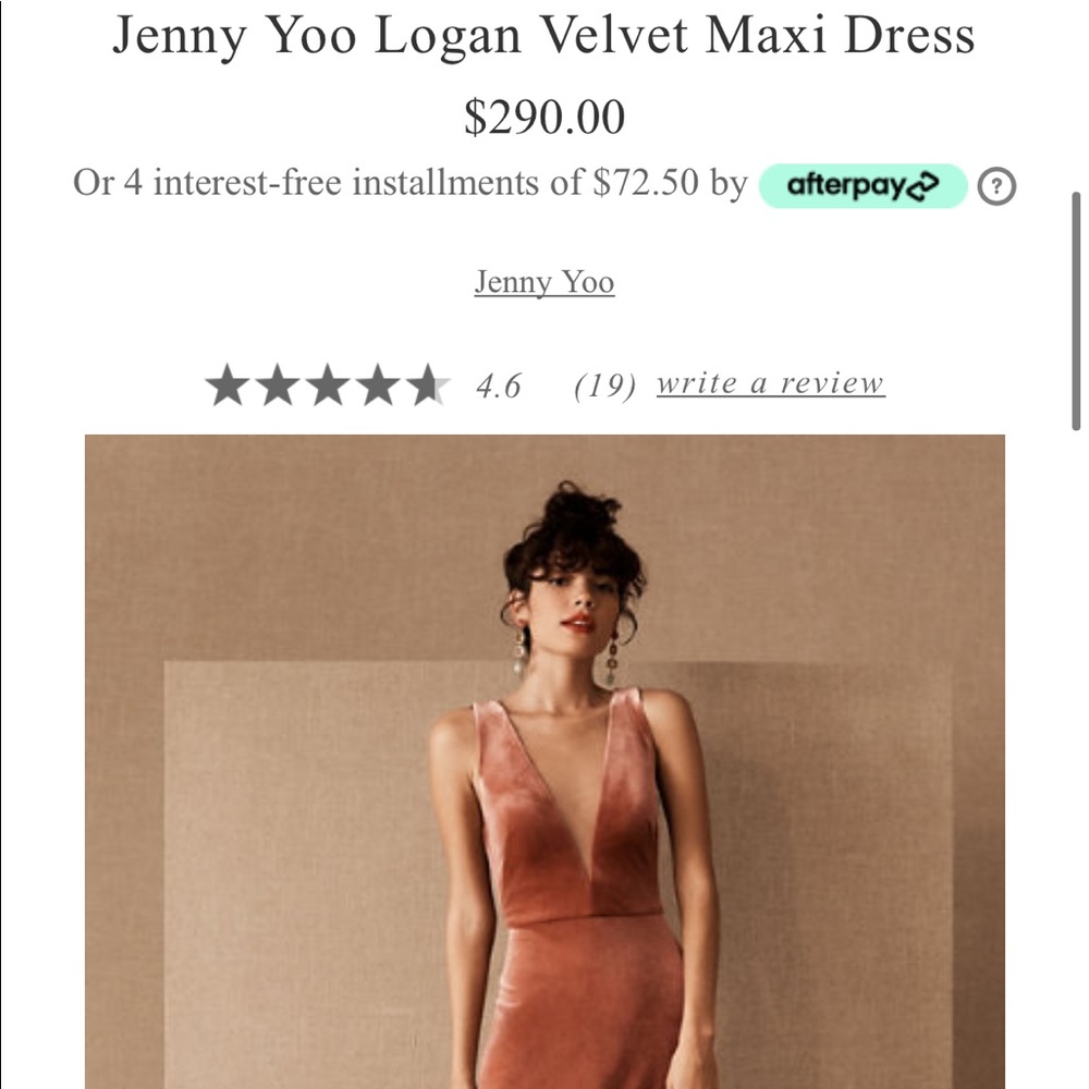 Jenny Yoo Logan Velvet Maxi Dress (size 0) English Rose